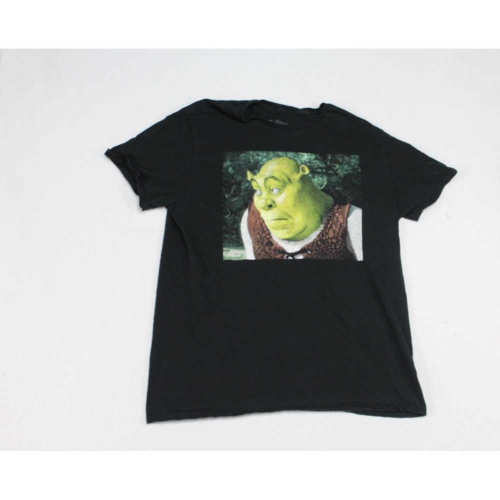Disney Shrek Men Black Shirt Short Sleeve Graphic Print Size Large